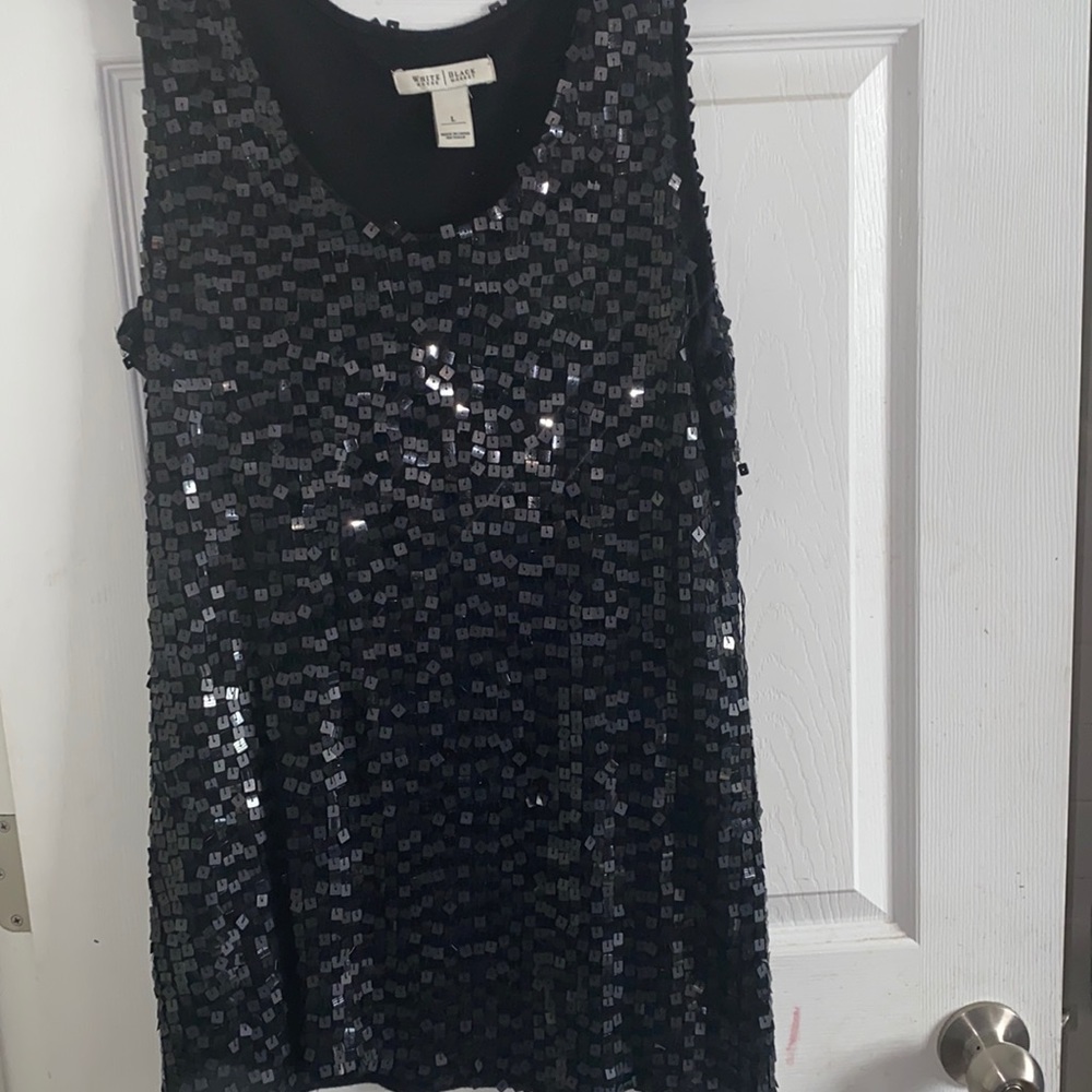 White House black market sequin mini dress L